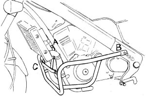 �w�v�R���x�b�J�[ �G���W���v���e�N�V�����o�[ �u���b�N Honda NTV 650 | 501109 00 01