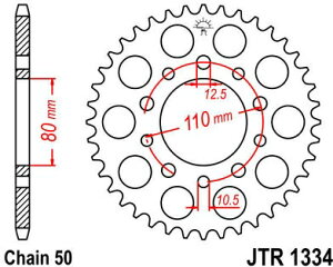JT �X�v���P�b�gS ���A �X�v���P�b�g 42 Teeth Steel �X�^���_�[�h 530 Pitch Type 1334 | JTR1334.42