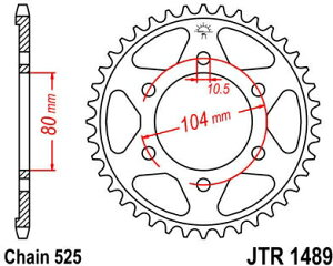JT �X�v���P�b�gS ���A �X�v���P�b�g 40 Teeth Steel �X�^���_�[�h 525 Pitch Type 1489 | JTR1489.40