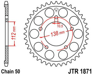 JT �X�v���P�b�gS ���A �X�v���P�b�g 48 Teeth Steel �X�^���_�[�h 530 Pitch Type 1871 | JTR1871.48