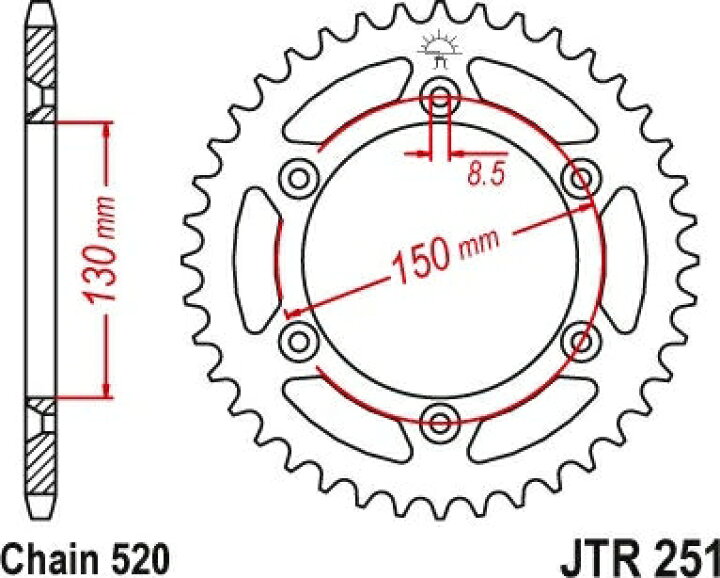 楽天市場】JT スプロケットS リア スプロケット 48 Teeth Steel 