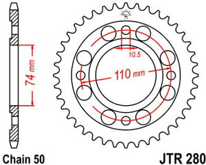 JT �X�v���P�b�gS ���A �X�v���P�b�g 33 Teeth Steel �X�^���_�[�h 530 Pitch Type 280 | JTR280.33