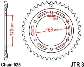 JT スプロケットS リア スプロケット 41 Teeth Steel スタンダード 525 Pitch Type 3 | JTR3.41