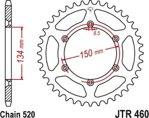 JT �X�v���P�b�gS ���A �X�v���P�b�g 49 Teeth Steel �X�^���_�[�h 520 Pitch Type 460 | JTR460.49SC