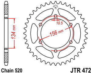JT �X�v���P�b�gS ���A �X�v���P�b�g 41 Teeth Steel �X�^���_�[�h 520 Pitch Type 472 | JTR472.41