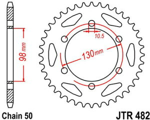 JT �X�v���P�b�gS ���A �X�v���P�b�g 47 Teeth Steel �X�^���_�[�h 530 Pitch Type 482 | JTR482.47