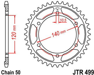 JT �X�v���P�b�gS ���A �X�v���P�b�g 48 Teeth Steel �X�^���_�[�h 530 Pitch Type 499 | JTR499.48