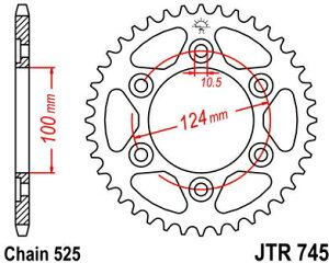 JT �X�v���P�b�gS ���A �X�v���P�b�g 39 Teeth Steel �X�^���_�[�h 525 Pitch Type 745 | JTR745.39
