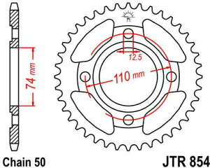 JT �X�v���P�b�gS ���A �X�v���P�b�g 43 Teeth Steel �X�^���_�[�h 530 Pitch Type 854 | JTR854.43
