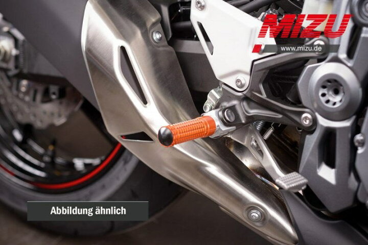 楽天市場】Mizu レーシングフットペグ ABE認可品 シルバー/オレンジ 