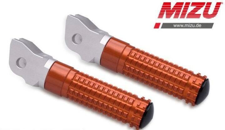 楽天市場】Mizu レーシングフットペグ ABE認可品 シルバー/オレンジ 