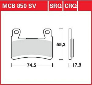 TRW�i�e�B�[�A�[���_�u���j �u���[�L�p�b�h SINTER FRONT STREET | MCB850SV