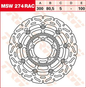 TRW BRAKE ROTOR FLOAT RAC L/R | MSW274RAC