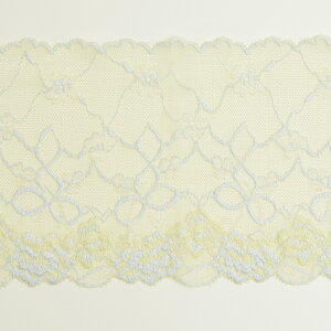 リボン柄が可愛らしいグリーンカラーのレース (幅 約12cm) 手芸用 アクセサリー 生地 単品 レース 【post】