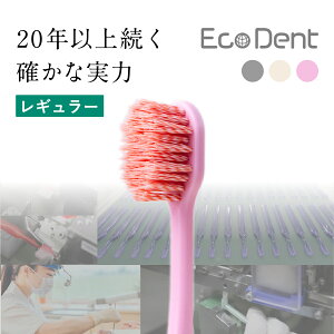 EcoDent<レギュラー>毛の硬さ:ふつう 抗菌仕様 歯科医師推奨 日本製 歯間 オーラルケア 虫歯 むし歯 歯周病 歯肉炎 歯周炎 歯茎にやさしい ラピス lapis ツイン植毛 スパイラル加工 極細毛