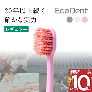 【★P10倍】EcoDent<レギュラー>毛の硬さ:ふつう 抗菌仕様 歯科医師推奨 日本製 歯間 オーラルケア 虫歯 むし歯 歯周病 歯肉炎 歯周炎 歯茎にやさしい ラピス lapis ツイン植毛 スパイラル加