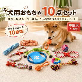 犬 おもちゃ 10点セット ロープ 犬用おもちゃ 噛むおもちゃ ロープトイ フリスビー ボール 引っ張りっこ デンタルケア 歯磨き ストレス解消 運動不足 室内 屋外 洗える コットン素材 小型犬 中型犬 子犬 ペット玩具