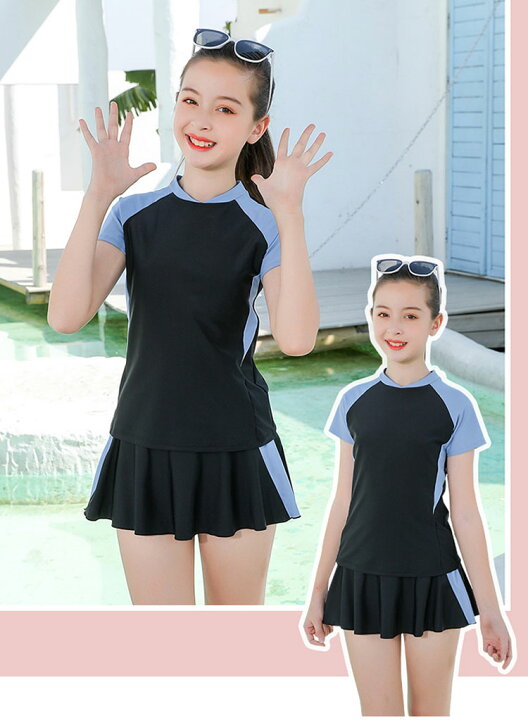 楽天市場 2点セット キッズ水着 女の子 水着 スクール水着 セパレート トップス ショートパンツ付きスカート スポーツウエア 子供 水着 スイムウェア レデイース 水着 ジュニア 女の子 キッズ 水着 ガールズ 子ども用 水着 みずぎ スイミング 学校 プール Kira