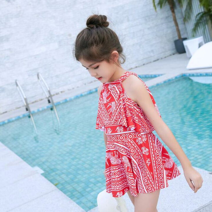 楽天市場 子供 水着 キッズ水着 女の子 水着 ワンピース 子供 水着 女の子 水着 ジュニア水着 中学生 ガールズ プール スイムウェア フリル キュート 可愛い 女児 ビーチ 水着 女の子 Kira