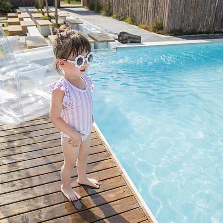 子供用水着 女の子 ワンピース水着 カラフル模様 ベビー水着 美品 花柄ピンク ２点セット水着 ８０cmサイズ 最大 オフ ２点セット水着