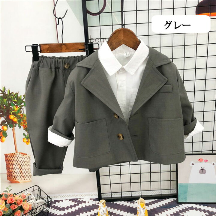 楽天市場】【シャツおまけ】 3点セット 子供服 フォーマルスーツ  