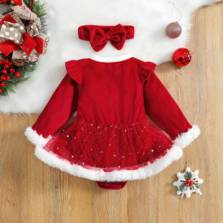 楽天市場】ベビー サンタ服 クリスマス衣装 女の子 2点セット 