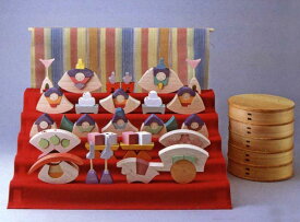 木製ひな 組木ひな人形 節句 小黒三郎楕円びな五段飾り　普通垂幕・黄　返品・交換不可商品です。