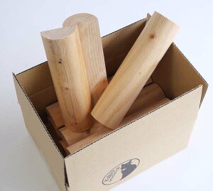 園芸用 木工作用 丸太ちび丸太半割220・14本1セット 材質スギ・ヒノキ