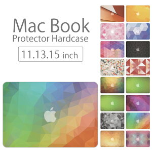 【 MacBook Pro & Air 】【メール便不可】 デザイン シェルカバー シェルケース macbook pro 16 15 13 ケース air 11 13 retina display マックブック 幾何学模様 デザイン アート クリスタル 模様 レインボー