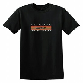 Tシャツ DESENHISTA&#8482; デゼニスタ ブラック 大人 デザイン ユニセックス メンズ レディース 半袖 ゆったり カジュアル オルテガ エスニック シンプル インディアン