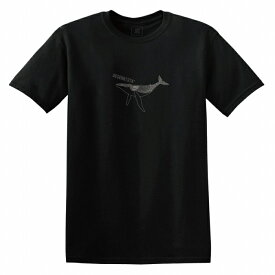 Tシャツ DESENHISTA&#8482; デゼニスタ ブラック 大人 デザイン ユニセックス メンズ レディース 半袖 ゆったり カジュアル 線画 イラスト クジラ ホエール 鯨 グラフィック 点描画