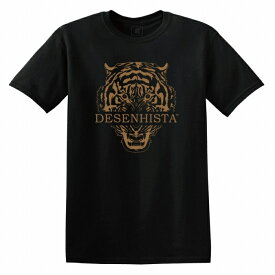 Tシャツ DESENHISTA&#8482; デゼニスタ ブラック 大人 デザイン ユニセックス メンズ レディース 半袖 ゆったり ストリート アメカジ 虎 タイガー アニマル イラスト でかロゴ