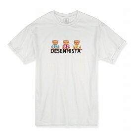Tシャツ DESENHISTA&#8482; デゼニスタ ホワイト 大人 デザイン ユニセックス メンズ レディース 半袖 ゆったり カジュアル かわいい クマ ベア シンプル プレゼント ギフト