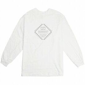 ロングTシャツ DESENHISTA デゼニスタ ホワイト 大人 デザイン ユニセックス メンズ レディース 長袖 ゆったり カジュアル オルテガ エスニック 胸ロゴ インディアン