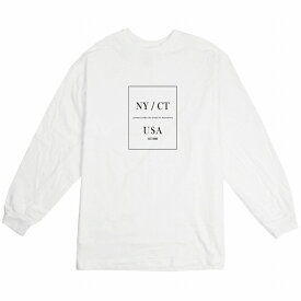 ロングTシャツ DESENHISTA デゼニスタ ホワイト 大人 デザイン ユニセックス メンズ レディース 長袖 ゆったり カジュアル シンプル ニューヨーク ロゴ かっこいい