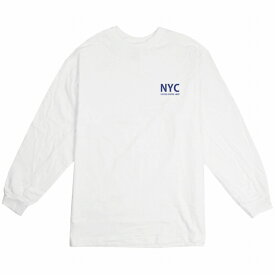 ロングTシャツ DESENHISTA デゼニスタ ホワイト 大人 デザイン ユニセックス メンズ レディース 長袖 ゆったり カジュアル シンプル ニューヨーク ロゴ かっこいい
