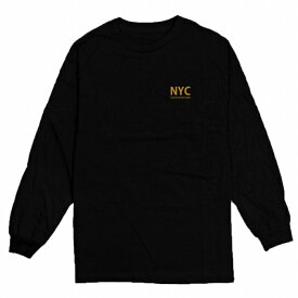 ロングTシャツ DESENHISTA デゼニスタ ブラック 大人 デザイン ユニセックス メンズ レディース 長袖 ゆったり カジュアル シンプル ニューヨーク ロゴ かっこいい