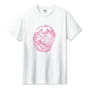 Tシャツ メンズ ユニセックス ストロベリー 苺 いちご アートポスター風 かわいい アート ポップ ピンク かわいい サイズ S M L LL XL 半袖 綿 100% コットン 人気 ゆったり 白Tシャツ 黒Tシャツ ホ