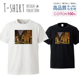 写真風景町航空写真オシャレロゴヨーロッパおしゃれ かわいい デザイン Tシャツ メンズ サイズ S M L LL XL 半袖 綿 100% 透けない 長持ち プリント コットン ゆったり 白Tシャツ 黒 ホワイト ブラック