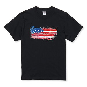 Tシャツ キッズ こどもサイズ 星条旗 アメリカ 国旗 ダメージデザイン カッコイイ サイズ 100 110 120 130 140 150 半袖 綿 100% コットン 白Tシャツ 黒Tシャツ ホワイト ブラック こども服 子供サイズ