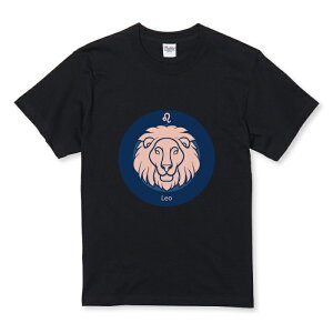 Tシャツ キッズ こどもサイズ 星座 シンプル 獅子座ライオン 動物 占い 青 おしゃれ かわいい ネイビー サイズ 100 110 120 130 140 150 半袖 綿 100% コットン 白Tシャツ 黒Tシャツ ホワイト ブラック