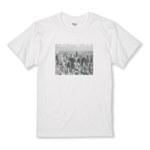 Tシャツ キッズ こどもサイズ 写真 風景 町 航空写真 オシャレ ロゴ ニューヨーク おしゃれ かっこいい サイズ 100 110 120 130 140 150 半袖 綿 100% コットン 白Tシャツ 黒Tシャツ ホワイト ブラック