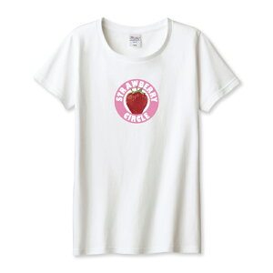 Tシャツ レディース ガールズ イチゴ いちご 苺 STRAWBERRY ピンク かわいいデザイン サイズ M L 半袖 綿 100% コットン 人気 レディースサイズ 女性 白Tシャツ 黒Tシャツ ホワイト ブラック よれな