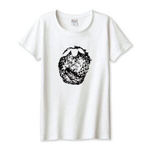 Tシャツ レディース ガールズ ストロベリー 苺 いちご アートポスター風 かわいい アート ポップ 白黒 かわいい サイズ M L 半袖 綿 100% コットン 人気 レディースサイズ 女性 白Tシャツ 黒Tシ