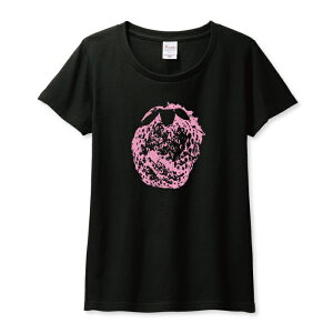 Tシャツ レディース ガールズ ストロベリー 苺 いちご アートポスター風 かわいい アート ポップ ピンク かわいい サイズ M L 半袖 綿 100% コットン 人気 レディースサイズ 女性 白Tシャツ 黒T