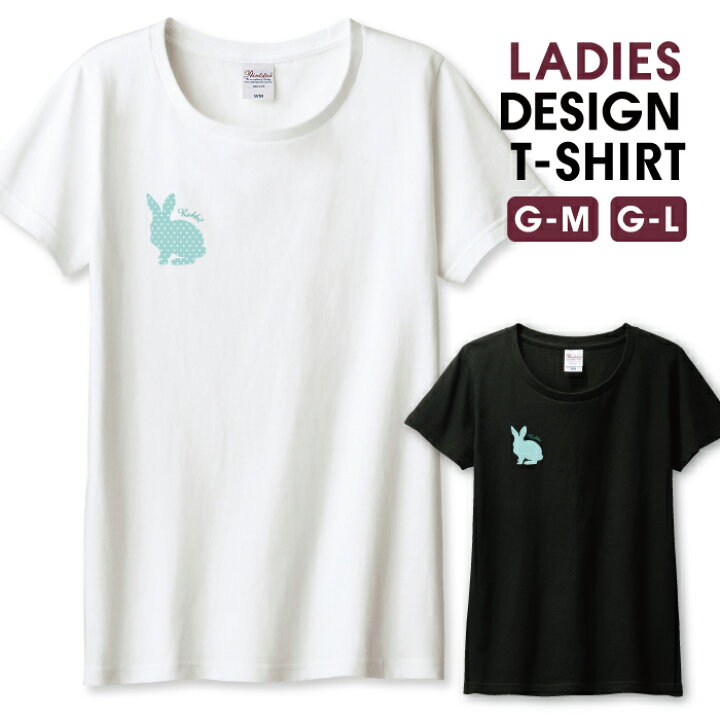楽天市場】＼半額 50％OFF スーパーセール／ Tシャツ レディース うさぎプリント 水玉Tシャツ