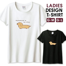 Tシャツ レディース ガールズ ダックス ダックスフント ミニチュアダックス 犬 かわいい ゆるかわ イラスト サイズ M L 半袖 綿 100% コットン 人気 レディースサイズ 女性 白Tシャツ 黒Tシャツ ホワイト ブラック よれない 透けない 長持ち プリントtシャツ