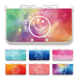 任天堂 nintendo 3DS ケース カバー 3 DS 水彩 グラデーション カラフル スマイル ニコちゃん smile スマイリー 保護カバー 保護ケース