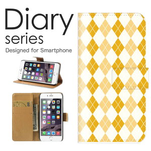 スマホケース Galaxy Note10 plus SC-01M / SCV45 ケース カバー 手帳 ギャラクシーノート10 プラス GalaxyNote10plus docomo / au チェック柄 plaid イエロー オレンジ オシャレ 個性的 アーガイル 人気 (LL)
