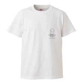 デザイン Tシャツ メンズ サイズ S M L LL XL 半袖 綿 100% 透けない 長持ち プリント コットン ゆったり 白Tシャツ 黒 ホワイト ブラック いか 手描き シンプル カジュアル キャラクター ジョーク モノクロ おしゃれ かわいい